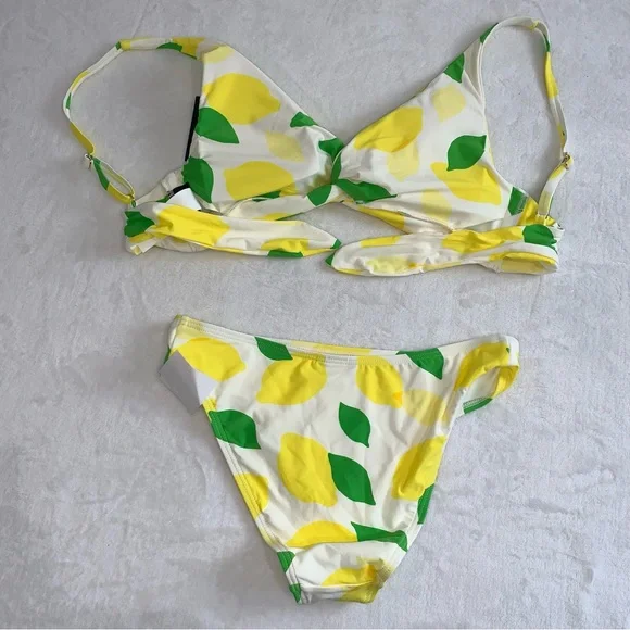 Kate spade yellow white and green bikini set size small new with tags - Picture 2 of 7